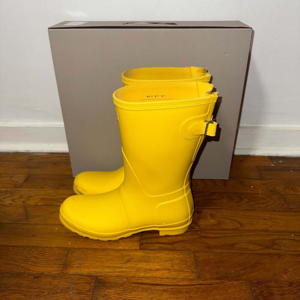 Hunter Original Back Adj Short Rain Boots Size US 8 - Picture 2 of 4